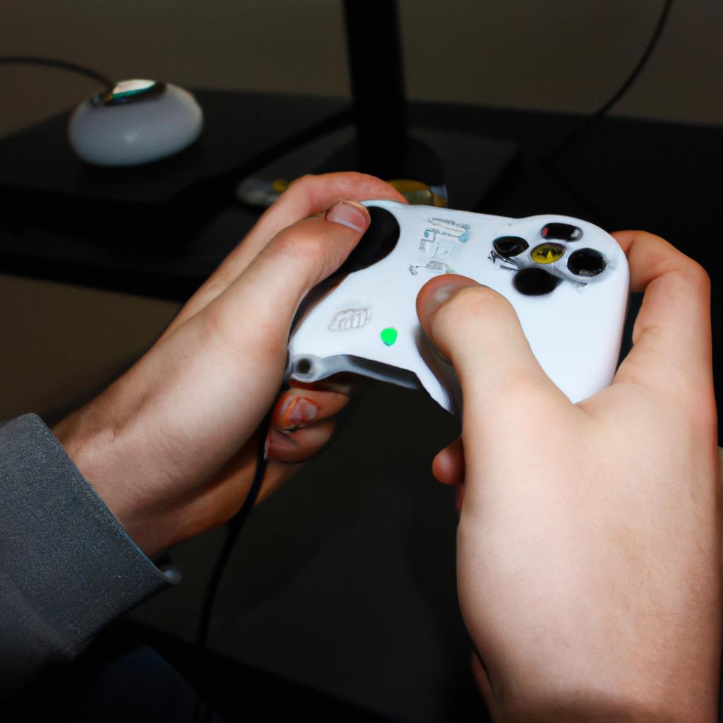 Person using a gaming console